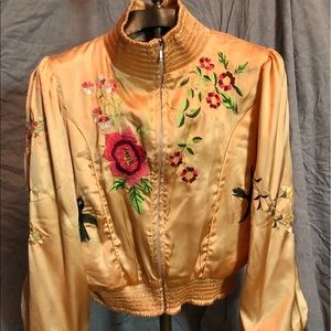 Free People satin embroidered jacket